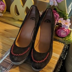 Anthropologie Holding Horses suede pumps